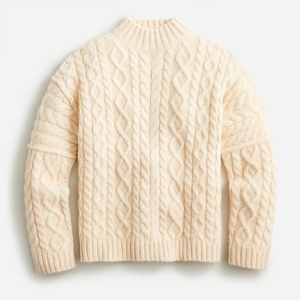 J.Crew Oversized cable-knit turtleneck sweater